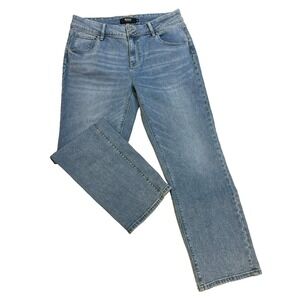 Hudson Los Angles Medium Wash Jeans Straight Leg Two Button Fly Pockets SZ 12